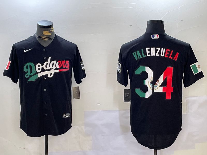 Men Los Angeles Dodgers #34 Valenzuela Black Game 2024 Nike MLB Jersey style 112013->los angeles dodgers->MLB Jersey